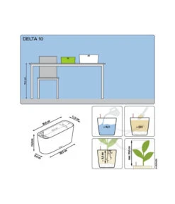 LECHUZA® Kasten DELTA, All-in-One-Set -Ecopotos Geschaft 2427508 2427433 2427367 3161759 WE DE 001 DeltaPremium10