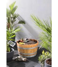 Holz-Weinfasskübel, Rund, Braun -Ecopotos Geschaft 2505824 WE MO 003 weinfasskuebel 50x30cm