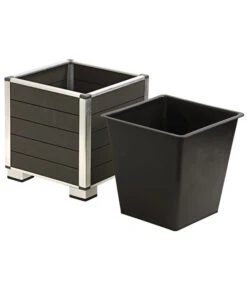 Dehner WPC-Topf Inkl. Kunststoff-Einsatz, Anthrazit -Ecopotos Geschaft 3220589 WE DE 002 PolystoneTopfinklKunststoffEinsatzBlumentopf