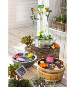 Holz-Weinfasskübel, Rund, Braun -Ecopotos Geschaft 3923653 WE MO 001 EsotecSolarpumpensystemRiminiSPumpeWasserpumpeSolarpumpe