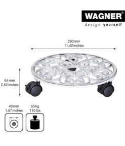 Wagner Pflanzenroller Antik, Ø 29 Cm, Weiß -Ecopotos Geschaft 4272506 WE DE 001 PflRollerAntikD29CM