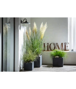 Dehner Kunststoff-Blumenkübel Palermo, Anthrazit -Ecopotos Geschaft 4292165 WE MO 001 FerrumMetallBuchstabenSetHOMEcaB30H35T14cm