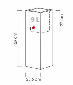 Scheurich Kunststoff-Topf Muretto High, Quadratisch -Ecopotos Geschaft 4498739 WE BG 001 ScheurichTopfMurettoHigh