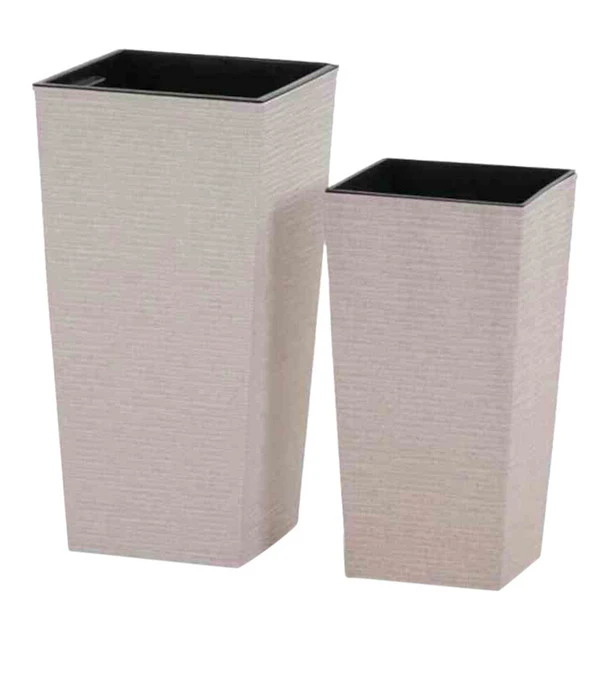 Siena Garden Kunststoff-Topf-Set ECO Nizza, Konisch, Weiß, Ca. B25/H46,5/T25 & B30/H57/T30 Cm, 2-teilig 3 Siena Garden Kunststoff-Topf-Set ECO Nizza, Konisch, Weiß, Ca. B25/H46,5/T25 & B30/H57/T30 Cm, 2-teilig