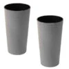 Siena Garden Kunststoff-Topf ECO Locon, Konisch, Grau, Ca. Ø25/H46,5 Cm, 2er-Set -Ecopotos Geschaft 6654990 WE FS 001 PflanzgefaesseEcoLoconGrau