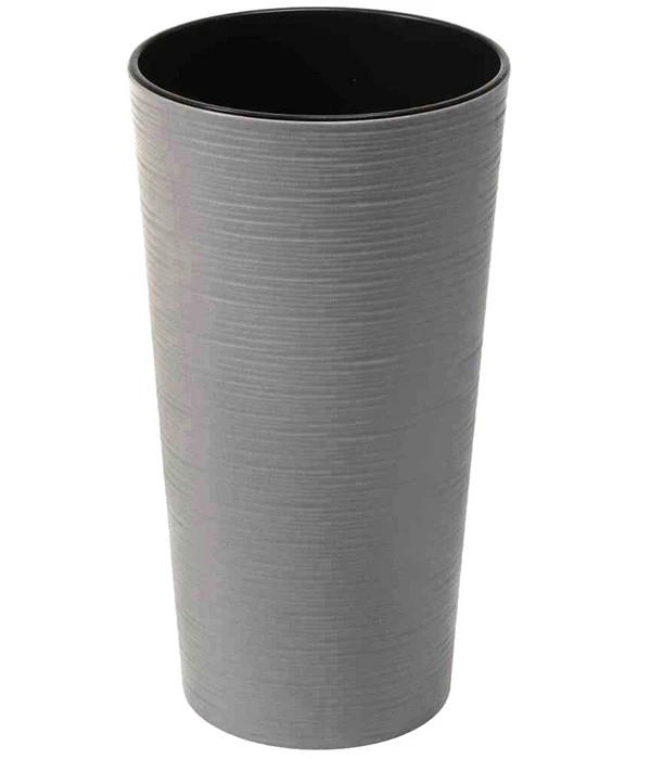 Siena Garden Kunststoff-Topf ECO Locon, Konisch, Grau, Ca. Ø25/H46,5 Cm, 2er-Set 4 Siena Garden Kunststoff-Topf ECO Locon, Konisch, Grau, Ca. Ø25/H46,5 Cm, 2er-Set – Bild 2