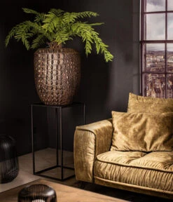 Fleur Ami Kunststoff-Topf Croc, Konisch, Bronze, Ca. Ø47/H56 Cm -Ecopotos Geschaft 6758999 WE MO 001 FleurAmiPflanzgefaessCroc