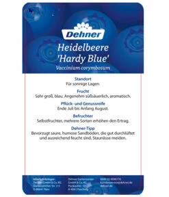 Heidelbeere 'Hardyblue' 9 Heidelbeere 'Hardyblue' -Ecopotos Geschaft 7665490 HeidelbeereHardyblue Etikett 2