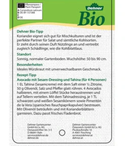 Bioland Koriander -Ecopotos Geschaft 8001984 BioKoriander Etikett neu 2