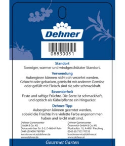 Dehner Gourmet Garten Aubergine, Veredelt 11 Dehner Gourmet Garten Aubergine, Veredelt -Ecopotos Geschaft 8830051 GGAubergineCarmen Etikett 2